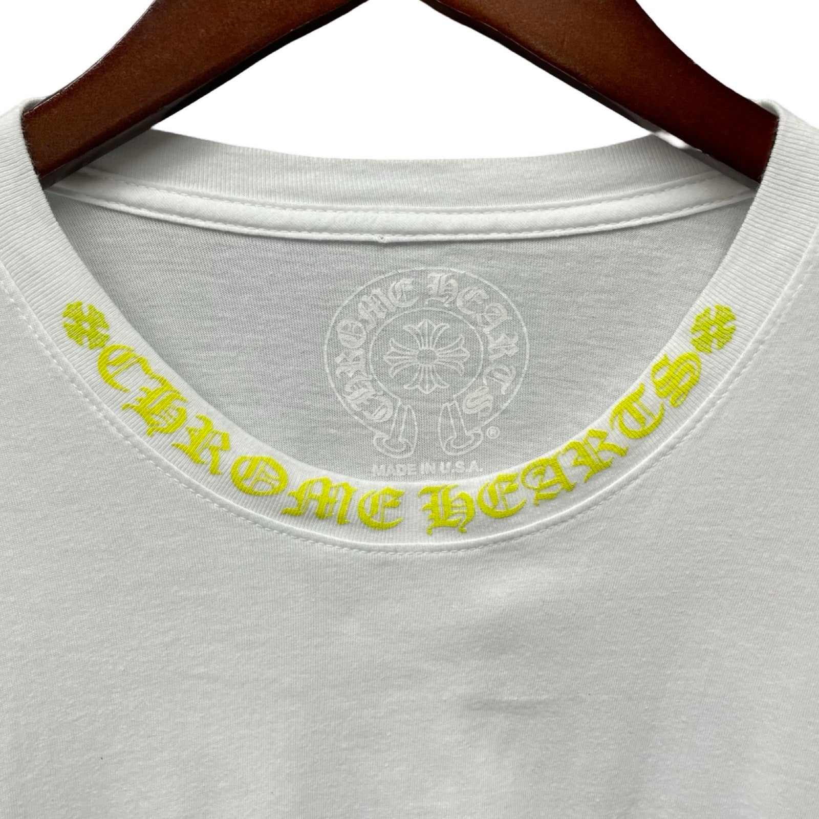 CHROME HEARTS Old English Neck Logo Neon Yellow L/S Tee Size XL – MEMENTOS  ONLINE SHOP